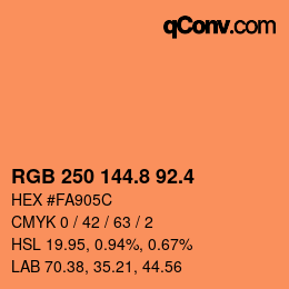 カラーコード: RGB 250 144.8 92.4 | qconv.com