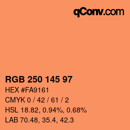 Color code: RGB 250 145 97 | qconv.com