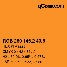 カラーコード: RGB 250 146.2 40.6 | qconv.com