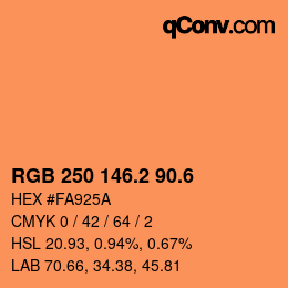 カラーコード: RGB 250 146.2 90.6 | qconv.com