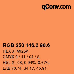 カラーコード: RGB 250 146.6 90.6 | qconv.com