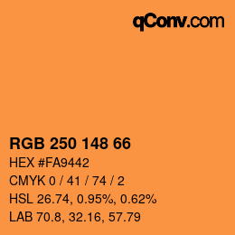 カラーコード: RGB 250 148 66 | qconv.com