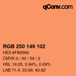 Farbcode: RGB 250 149 102 | qconv.com