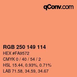 Color code: RGB 250 149 114 | qconv.com