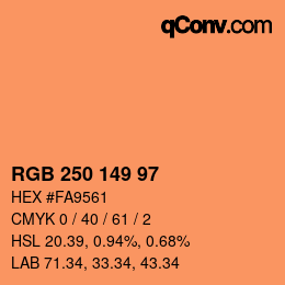 Color code: RGB 250 149 97 | qconv.com