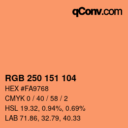 Farbcode: RGB 250 151 104 | qconv.com