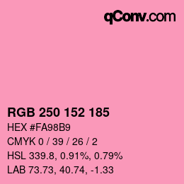 カラーコード: RGB 250 152 185 | qconv.com