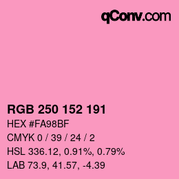 Color code: RGB 250 152 191 | qconv.com