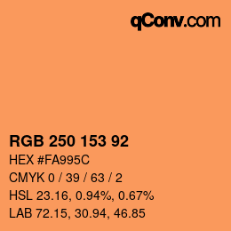 颜色代码: RGB 250 153 92 | qconv.com