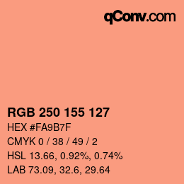 Color code: RGB 250 155 127 | qconv.com