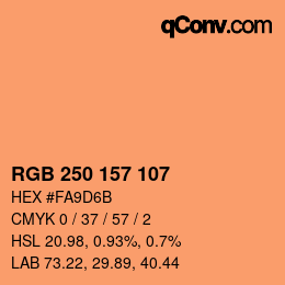 颜色代码: RGB 250 157 107 | qconv.com