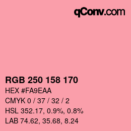 颜色代码: RGB 250 158 170 | qconv.com