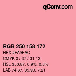 颜色代码: RGB 250 158 172 | qconv.com