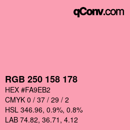 颜色代码: RGB 250 158 178 | qconv.com