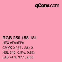 颜色代码: RGB 250 158 181 | qconv.com