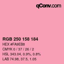 颜色代码: RGB 250 158 184 | qconv.com
