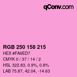 颜色代码: RGB 250 158 215 | qconv.com