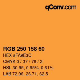 カラーコード: RGB 250 158 60 | qconv.com