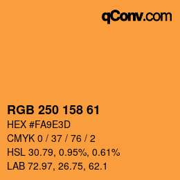 颜色代码: RGB 250 158 61 | qconv.com