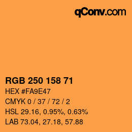 カラーコード: RGB 250 158 71 | qconv.com