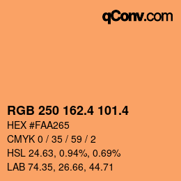 カラーコード: RGB 250 162.4 101.4 | qconv.com