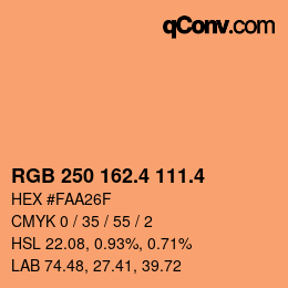 カラーコード: RGB 250 162.4 111.4 | qconv.com