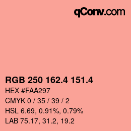 カラーコード: RGB 250 162.4 151.4 | qconv.com