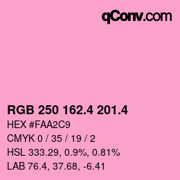 カラーコード: RGB 250 162.4 201.4 | qconv.com