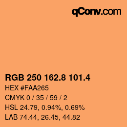 カラーコード: RGB 250 162.8 101.4 | qconv.com