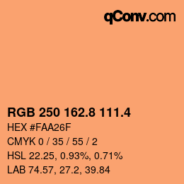 カラーコード: RGB 250 162.8 111.4 | qconv.com
