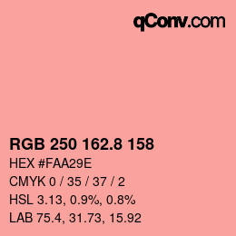 カラーコード: RGB 250 162.8 158 | qconv.com