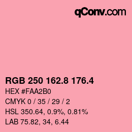 カラーコード: RGB 250 162.8 176.4 | qconv.com