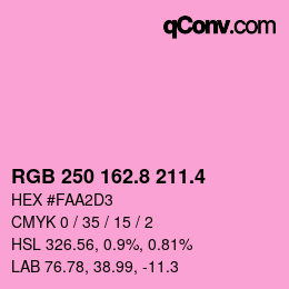 カラーコード: RGB 250 162.8 211.4 | qconv.com