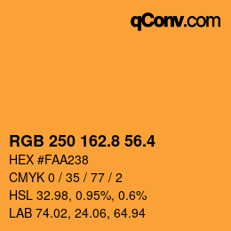 カラーコード: RGB 250 162.8 56.4 | qconv.com