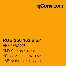 カラーコード: RGB 250 162.8 6.4 | qconv.com