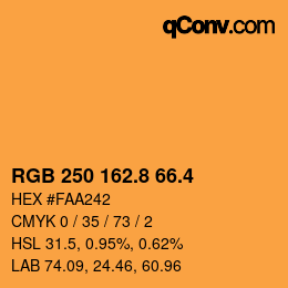 カラーコード: RGB 250 162.8 66.4 | qconv.com