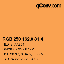 カラーコード: RGB 250 162.8 81.4 | qconv.com
