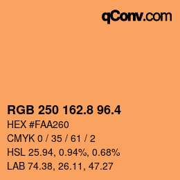 カラーコード: RGB 250 162.8 96.4 | qconv.com
