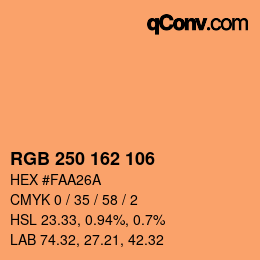 Color code: RGB 250 162 106 | qconv.com