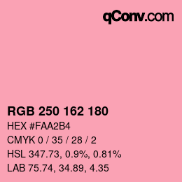 Color code: RGB 250 162 180 | qconv.com
