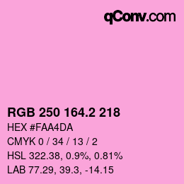 カラーコード: RGB 250 164.2 218 | qconv.com
