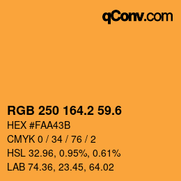カラーコード: RGB 250 164.2 59.6 | qconv.com