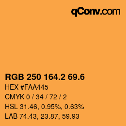 カラーコード: RGB 250 164.2 69.6 | qconv.com