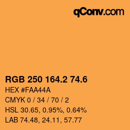 カラーコード: RGB 250 164.2 74.6 | qconv.com