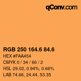 カラーコード: RGB 250 164.6 84.6 | qconv.com