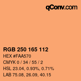 颜色代码: RGB 250 165 112 | qconv.com
