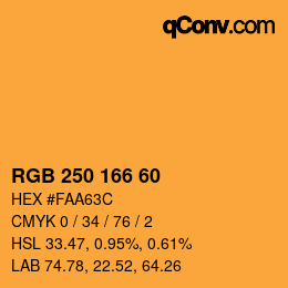 カラーコード: RGB 250 166 60 | qconv.com