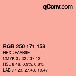 颜色代码: RGB 250 171 158 | qconv.com