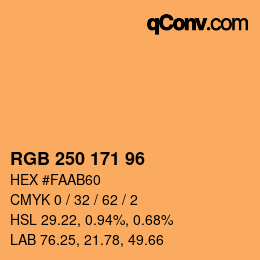 カラーコード: RGB 250 171 96 | qconv.com