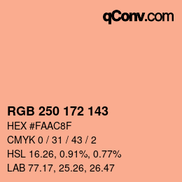 カラーコード: RGB 250 172 143 | qconv.com